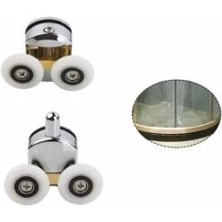 Roulettes Doubles De Rechange Lot De 4 Roulettes Doubles Roues De Fixation De Rechange Roulette Porte Coulissante Galet Porte Rouleau Roulette Roue Roulettes Pour Porte De Douche 23mm GrooFoo -Promos Matériel Boutique 41307835 4