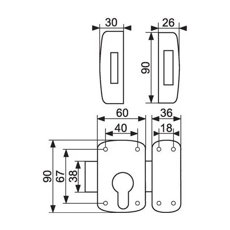 Verrou Corvette à Cylindre Européen Thirard, Epoxy Bronze 2 Verrou Corvette à Cylindre Européen Thirard, Epoxy Bronze – Image 2
