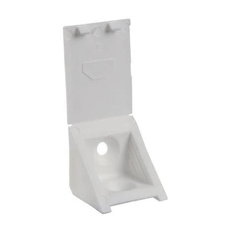 Taquet équerre Cache Attaché Finition Blanc Type 2 Trous Dimension (mm) L.24 X H.23 X P.23 1 Taquet équerre Cache Attaché Finition Blanc Type 2 Trous Dimension (mm) L.24 X H.23 X P.23