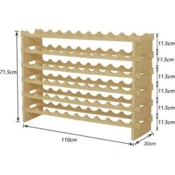 DlandHome Range Bouteille Porte-Bouteilles En Bois Bouteille De Vin étagère Armoire Vin Support étagère à Bouteille En 6 Etages Pour 60 Bouteilles De Vin, 110x30x71.5cm,Bois BY-WS002-D -Promos Matériel Boutique 42537815 4