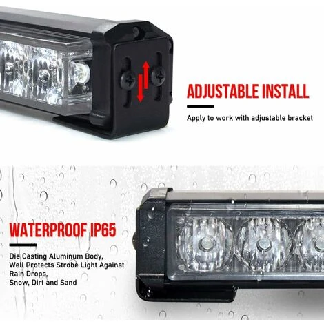 Feux Stroboscopiques De Véhicule D'urgence Lumière Rouge Et Bleue Barre Lumineuse Fontainebleau D'avertissement De Conseiller 2 Feux Stroboscopiques De Véhicule D'urgence Lumière Rouge Et Bleue Barre Lumineuse Fontainebleau D'avertissement De Conseiller – Image 2