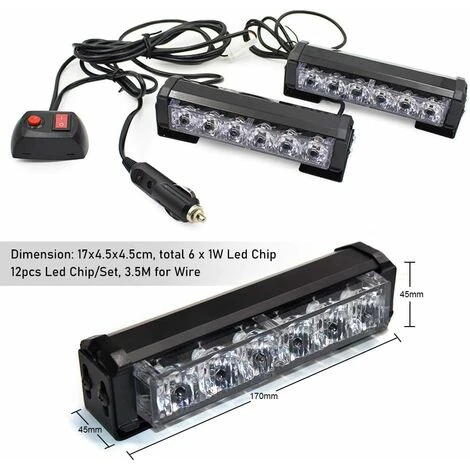 Feux Stroboscopiques De Véhicule D'urgence Lumière Rouge Et Bleue Barre Lumineuse Fontainebleau D'avertissement De Conseiller 3 Feux Stroboscopiques De Véhicule D'urgence Lumière Rouge Et Bleue Barre Lumineuse Fontainebleau D'avertissement De Conseiller – Image 3