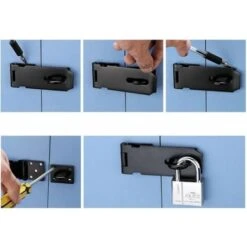 Serrure De La Porte De La Grange 90 Degrés à Angle Droit Fontainebleau, Boucle De Porte Incurvée, Boulon, Porte Coulissante(noir) -Promos Matériel Boutique 42717474 3