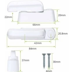 Lot De 4 Macaron Verrou De Fenêtre Bloqueurs De Châssis En Alliage D'Aluminium Avec Vis De Fixation Serrures Loquets Bloque Poignée Sécurité Loquet Porte Coulissante -Promos Matériel Boutique 42741255 5