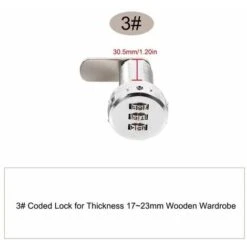 Serrure à Code Macaron Serrure Codée D'armoires De Tiroirnumérique Mécanique Code à Combinaison 3 Chiffres En Alliage De Zinc(17-23mm Wooden Wardrobe) -Promos Matériel Boutique 42741300 3