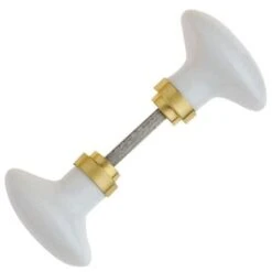 ALPERTEC - Ensemble Boutons De Porte Olive Porcelaine Blanc