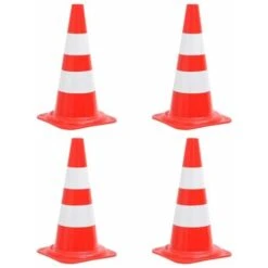 Cônes De Signalisation Réfléchissants 4 Pcs Rouge Et Blanc 50cm VidaXL