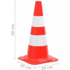 Cônes De Signalisation Réfléchissants 4 Pcs Rouge Et Blanc 50cm VidaXL -Promos Matériel Boutique 44192495 3