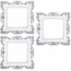 Autocollants Pour Interrupteur En Résine En Couleur Blanc Et Argenté - Sticker Mural Décoratif Carré Pour Interrupteur Avec Bords De Fleur De Rose Argenté - Style Européen Universel，Irisfr（3Pcs，argent