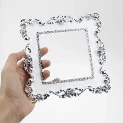 Autocollants Pour Interrupteur En Résine En Couleur Blanc Et Argenté - Sticker Mural Décoratif Carré Pour Interrupteur Avec Bords De Fleur De Rose Argenté - Style Européen Universel，Irisfr（3Pcs，argent -Promos Matériel Boutique 44570212 3