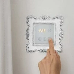 Autocollants Pour Interrupteur En Résine En Couleur Blanc Et Argenté - Sticker Mural Décoratif Carré Pour Interrupteur Avec Bords De Fleur De Rose Argenté - Style Européen Universel，Irisfr（3Pcs，argent -Promos Matériel Boutique 44570212 5