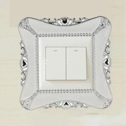 Sticker Mural Prise Interrupteur D'éclairage Auto-Adhésif Couverture Autocollant D'interrupteur En Résine Plastique Couverture D'Autocollants D'Interrupteur De Lumière Décoration Mural，Irisifr（4Pcs，bl -Promos Matériel Boutique 44571604 5