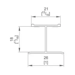 Profil En H Pour Porte 18 Mm - L : 1800 Mm - Argent -Promos Matériel Boutique 455927 4