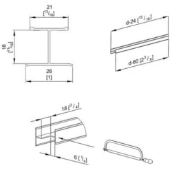 Profil En H Pour Porte 18 Mm - L : 1800 Mm - Argent -Promos Matériel Boutique 455927 5