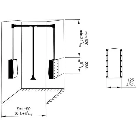 Elévateur De Penderie Acier - Boîtier Argent - Largeur Dressing 920-1240 Mm 4 Elévateur De Penderie Acier - Boîtier Argent - Largeur Dressing 920-1240 Mm – Image 4