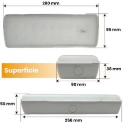 Lumière D’urgence LED 3W 200LM. Fonction D'allumage Permanent 7W. Encastrable Ou Surface Blanc Froid 6500K - Pack 10 Pcs. -Promos Matériel Boutique 45793203 3
