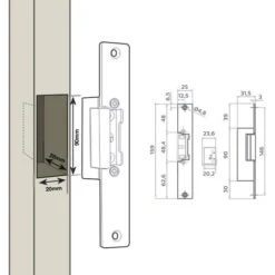 Gâche électrique Têtière Courte à Encastrer Avec Levier De Déblocage - 8 Gâche électrique Têtière Courte à Encastrer Avec Levier De Déblocage - -Promos Matériel Boutique 461711 4