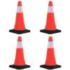 Cônes De Signalisation Réfléchissants à Base Lourde 4 Pcs 50 Cm VidaXL