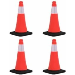 Cônes De Signalisation Réfléchissants à Base Lourde 4 Pcs 50 Cm VidaXL