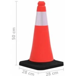 Cônes De Signalisation Réfléchissants à Base Lourde 4 Pcs 50 Cm VidaXL -Promos Matériel Boutique 46716314 3
