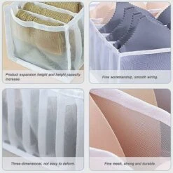 Organisateur De Tiroir Sous Vetement, Boîte De Rangement Soutien Gorge Organisation Sous Vetement Pliable Drawer Divider Organizer Rangement à Compartiments Pour Culottes Chaussettes,Starlight,4 Pcs 7 Organisateur De Tiroir Sous Vetement, Boîte De Rangement Soutien Gorge Organisation Sous Vetement Pliable Drawer Divider Organizer Rangement à Compartiments Pour Culottes Chaussettes,Starlight,4 Pcs -Promos Matériel Boutique 46775088 3