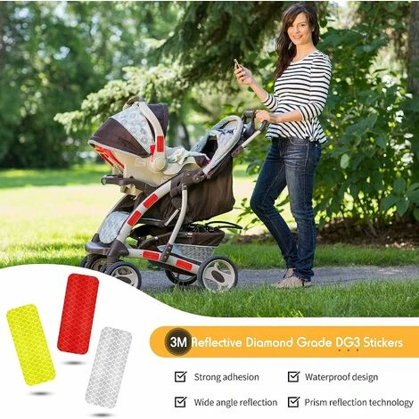 24 Pcs Autocollants Réfléchissants D'Avertissement Stickers Réfléchissants De Sécurité Stickers De Visibilité Nocturne Autocollants De Bande Imperméables Pour Véhicule, 1,18 X 3,25 Pouces Guazhuni 3 24 Pcs Autocollants Réfléchissants D'Avertissement Stickers Réfléchissants De Sécurité Stickers De Visibilité Nocturne Autocollants De Bande Imperméables Pour Véhicule, 1,18 X 3,25 Pouces Guazhuni – Image 3