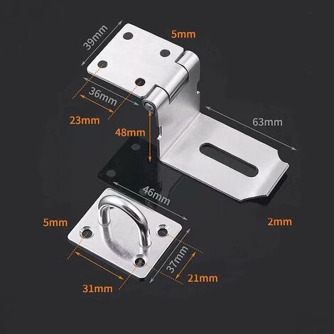 Boucles De Loquet De Porte à Angle Droit En Acier Inoxydable à 90 Degrés,verrou Coulissant,cadenas à Cadenas Lourd, Loquet De Porte à Angle Droit à 90 Degrés, Verrou De Porte Haute Sécurité Guazhuni. 2 Boucles De Loquet De Porte à Angle Droit En Acier Inoxydable à 90 Degrés,verrou Coulissant,cadenas à Cadenas Lourd, Loquet De Porte à Angle Droit à 90 Degrés, Verrou De Porte Haute Sécurité Guazhuni. – Image 2