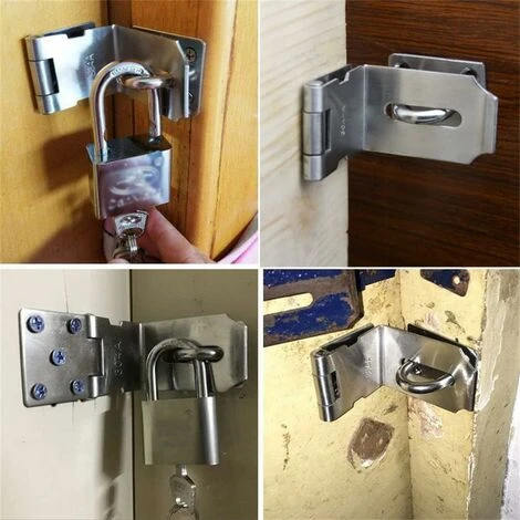 Boucles De Loquet De Porte à Angle Droit En Acier Inoxydable à 90 Degrés,verrou Coulissant,cadenas à Cadenas Lourd, Loquet De Porte à Angle Droit à 90 Degrés, Verrou De Porte Haute Sécurité Guazhuni. 5 Boucles De Loquet De Porte à Angle Droit En Acier Inoxydable à 90 Degrés,verrou Coulissant,cadenas à Cadenas Lourd, Loquet De Porte à Angle Droit à 90 Degrés, Verrou De Porte Haute Sécurité Guazhuni. – Image 5