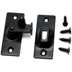 Loquet Et Targette，Petit Verrou De Porte Canggu à 90 Degrés, Verrou De Porte à Angle Droit, Verrou De Porte Coulissante, Verrou De Porte Coulissante, Loquet De Porte à Boucle Guazhuni （Noir） -Promos Matériel Boutique 47436609 3