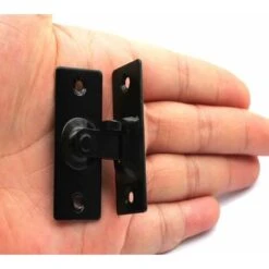 Loquet Et Targette，Petit Verrou De Porte Canggu à 90 Degrés, Verrou De Porte à Angle Droit, Verrou De Porte Coulissante, Verrou De Porte Coulissante, Loquet De Porte à Boucle Guazhuni （Noir） -Promos Matériel Boutique 47436609 4