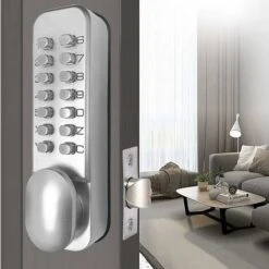 Alliage De Zinc Verrou De Porte A Code Sans Clé Serrure à Code Mécanique Style Rétro Code Lock, Convient Pour Garage/hôtel/Bureau/Studio/Entrepôt/Dossiers Guazhuni (argent) -Promos Matériel Boutique 47436612 4