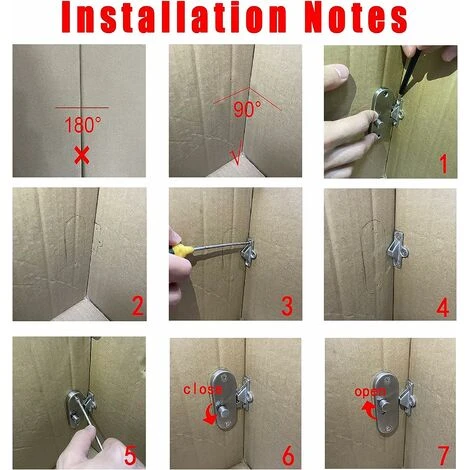 Serrure De Porte Coulissante à 90° à Angle Droit Avec Boucle De Verrouillage De Porte Coulissante Et Verrou De Porte De Grange, Irisfr 4 Serrure De Porte Coulissante à 90° à Angle Droit Avec Boucle De Verrouillage De Porte Coulissante Et Verrou De Porte De Grange, Irisfr – Image 4