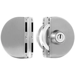 Sans Perçage Serrure De Porte En Verre En Acier Inoxydable Serrure De Porte En Verre Double Serrure De Porte En Verre Centrale Double Porte Coulissante Porte En Verre