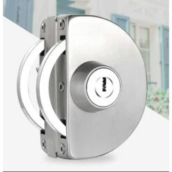 Sans Perçage Serrure De Porte En Verre En Acier Inoxydable Serrure De Porte En Verre Double Serrure De Porte En Verre Centrale Double Porte Coulissante Porte En Verre -Promos Matériel Boutique 48227131 3