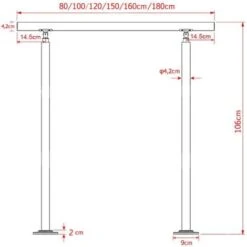 Rampe Escalier Acier Affiné V2A 180cm Rambarde Main Courante Balustrade -Promos Matériel Boutique 4985452 3