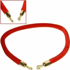 AREBOS Corde De Barrière Corde Pour Système De Guidage Avec Or Crochets 1.5m Rouge Pour Hôtel, Cinema