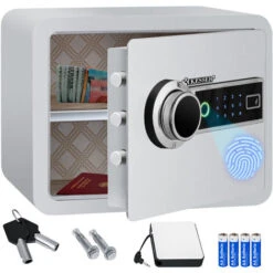 KESSER® Coffre-fort électrique Avec Lecteur D’empreinte Digitale Boîtier De Piles Inclus Coffre-fort électronique Triple Verrouillage à Double Boulon Coffre-fort Mural Ou à Poser Au Sol Coffre-fo