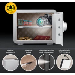 KESSER® Coffre-fort électrique Avec Lecteur D’empreinte Digitale Boîtier De Piles Inclus Coffre-fort électronique Triple Verrouillage à Double Boulon Coffre-fort Mural Ou à Poser Au Sol Coffre-fo -Promos Matériel Boutique 50753453 4