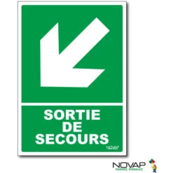 Panneau Sortie De Secours En Bas à Gauche - Rigide A5 - 4600758