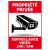 Panneau Sécurité Propriété Privée - Surveillance Vidéo 24h/24, Propriété Privée Sous Alarme, Loi Protection De La Vie Privée - Adhésif - 75 X 105 Mm