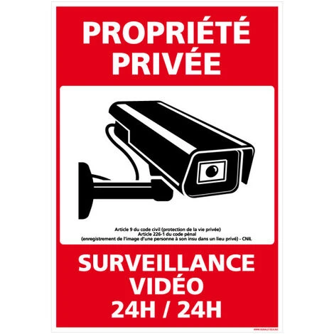 Panneau Sécurité Propriété Privée - Surveillance Vidéo 24h/24, Propriété Privée Sous Alarme, Loi Protection De La Vie Privée - Adhésif - 75 X 105 Mm 1 Panneau Sécurité Propriété Privée - Surveillance Vidéo 24h/24, Propriété Privée Sous Alarme, Loi Protection De La Vie Privée - Adhésif - 75 X 105 Mm