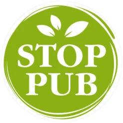 Lot De 2 Autocollants Stop Pub Naturel Vert Rond 6 Cm. Adhésif Pas De Publicité Pour Boîte Aux Lettres. Étiquette Stop Pub Adhésive écolo