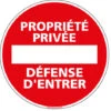 Panneau PROPRIETE PRIVEE DEFENSE D'ENTRER (L0264) - Adhésif - Diamètre 250 Mm