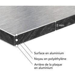 Panneau Composite Aluminium Brossé 2 Mm. Plaque Alu Avec Au Centre Un Polyéthylène (PVC). Aluminium Composite Brossé 2 Mm D'épaisseur - 50 X 10 Cm (500 X 100 Mm) -Promos Matériel Boutique 51426724 4