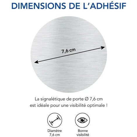 Pictogramme Toilettes Handicapés (Q0462). Autocollant Souple Effet Alu Brossé Ou Plaque De Porte Alu Brossé Ep 2mm Au Choix - Adhésif Aspect Aluminium Brossé - Diamètre 76 Mm 4 Pictogramme Toilettes Handicapés (Q0462). Autocollant Souple Effet Alu Brossé Ou Plaque De Porte Alu Brossé Ep 2mm Au Choix - Adhésif Aspect Aluminium Brossé - Diamètre 76 Mm – Image 4