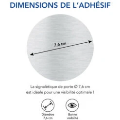 Pictogramme Attention Au Chien (Q0469). Autocollant Souple Effet Alu Brossé Ou Plaque De Porte Alu Brossé Ep 2mm Au Choix - Adhésif Aspect Aluminium Brossé - Diamètre 76 Mm -Promos Matériel Boutique 51428595 4