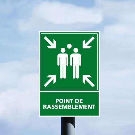 Panneau Point De Rassemblement. Panneau D'Évacuation. Signalétique Point De Rassemblement. Sticker, Panneau PVC Ou Alu - Adhésif - 75 X 105 Mm 2 Panneau Point De Rassemblement. Panneau D'Évacuation. Signalétique Point De Rassemblement. Sticker, Panneau PVC Ou Alu - Adhésif - 75 X 105 Mm – Image 2