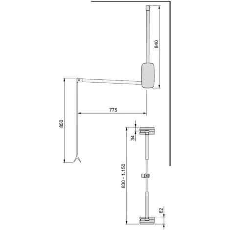 Emuca Penderie Rabattable Pour Armoire, Réglable 830-1.150 Mm, Jusqu'à 12 Kg, Acier, Blanc 2 Emuca Penderie Rabattable Pour Armoire, Réglable 830-1.150 Mm, Jusqu'à 12 Kg, Acier, Blanc – Image 2