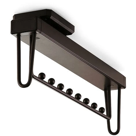 Emuca Porte-vêtements Extractible Pour Armoire, 445 Mm, Fermeture Amortie, Aluminium, Couleur Moka 1 Emuca Porte-vêtements Extractible Pour Armoire, 445 Mm, Fermeture Amortie, Aluminium, Couleur Moka