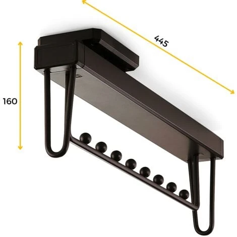 Emuca Porte-vêtements Extractible Pour Armoire, 445 Mm, Fermeture Amortie, Aluminium, Couleur Moka 3 Emuca Porte-vêtements Extractible Pour Armoire, 445 Mm, Fermeture Amortie, Aluminium, Couleur Moka – Image 3